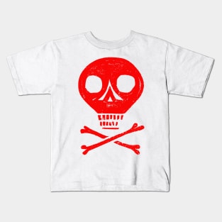 Red Skull and Cross Bones Kids T-Shirt